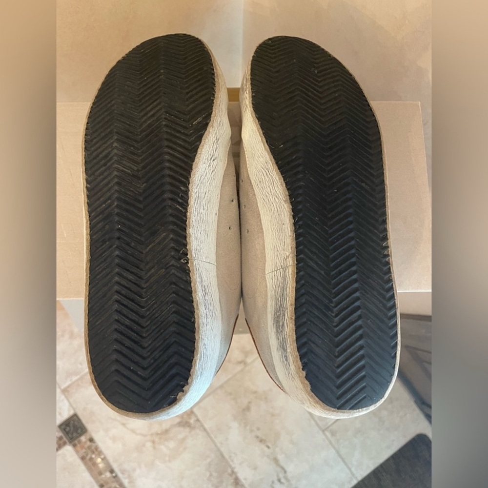 Golden Goose White and Tan Distressed Sneakers - Picture 4 of 10